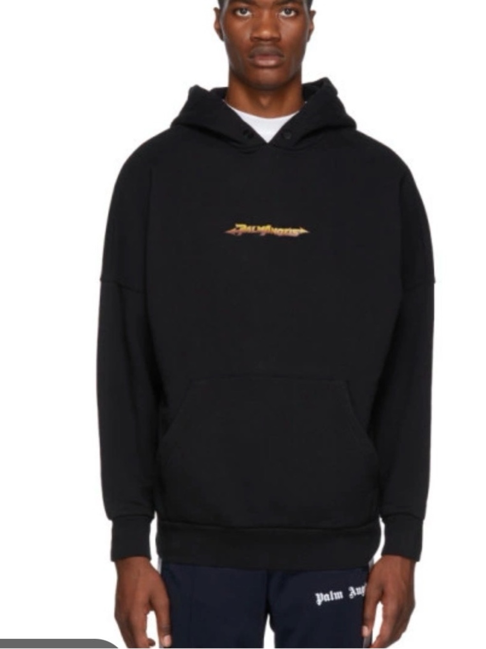 Palm Angels Black Arrow Logo Hooded Sweatshirt Hoodie Sz Small Luxury streetwear